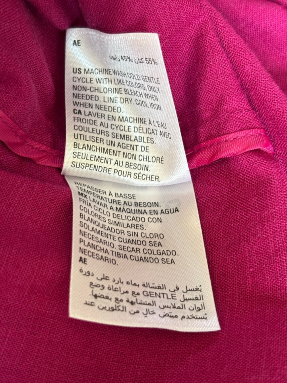 INC International Concepts Cropped Fuchsia Trench Jacket Linen Blend Women’s M - Picture 7 of 7